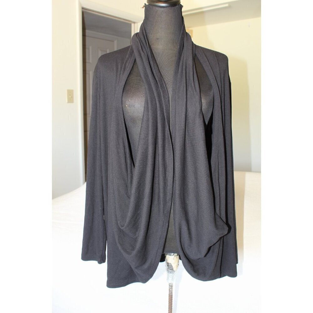 J. Jill Drape front Wrap Scarf Convertible Cardigan Long Sleeve Large P Winter - Picture 2 of 6